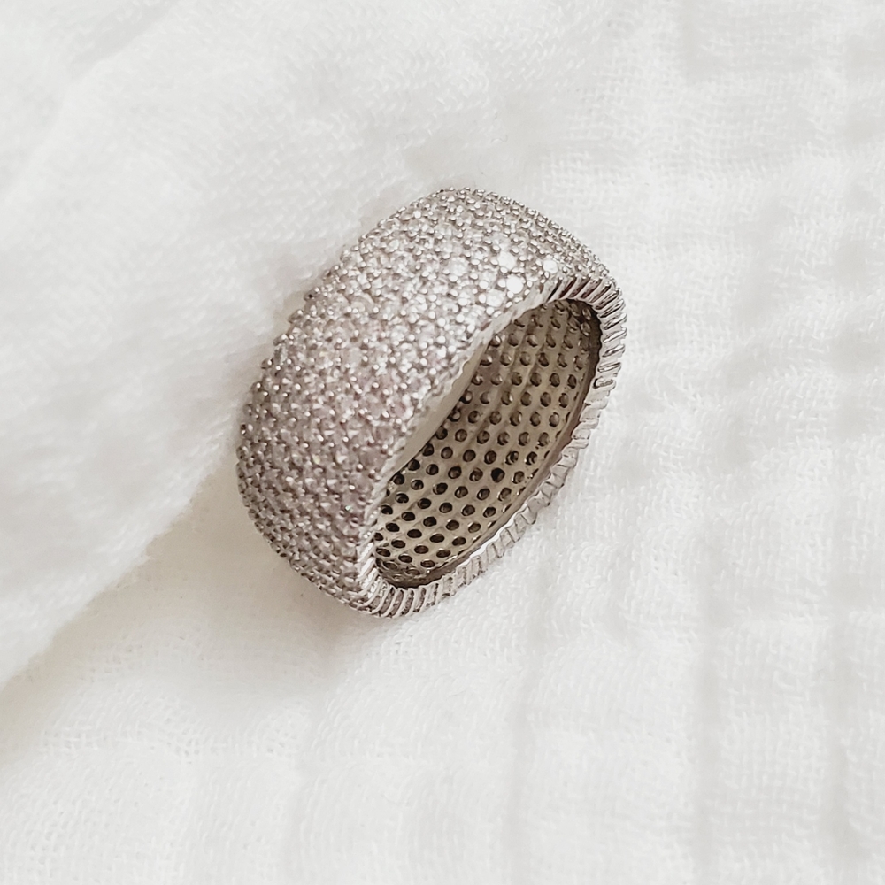 925 Sterling Silver Diamond  Eternity Ring - Picture 12 of 16